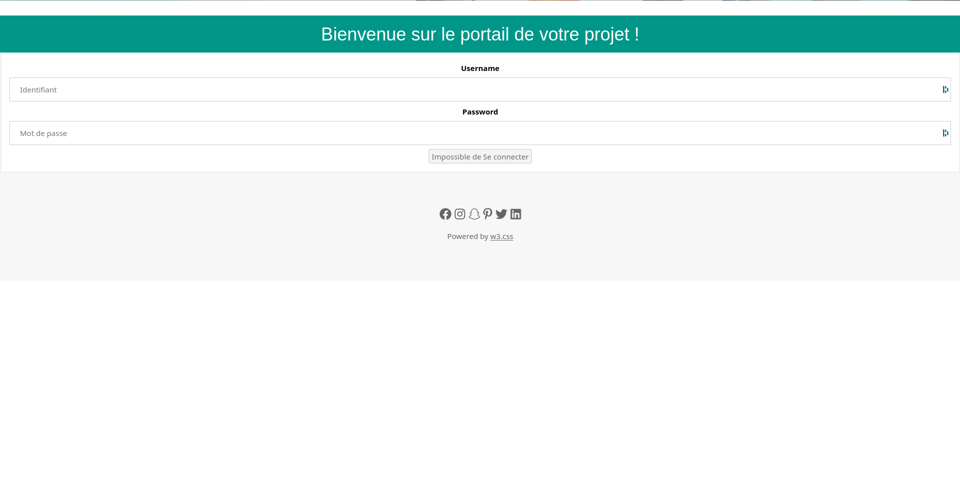 Gestionnaire de cours - Login